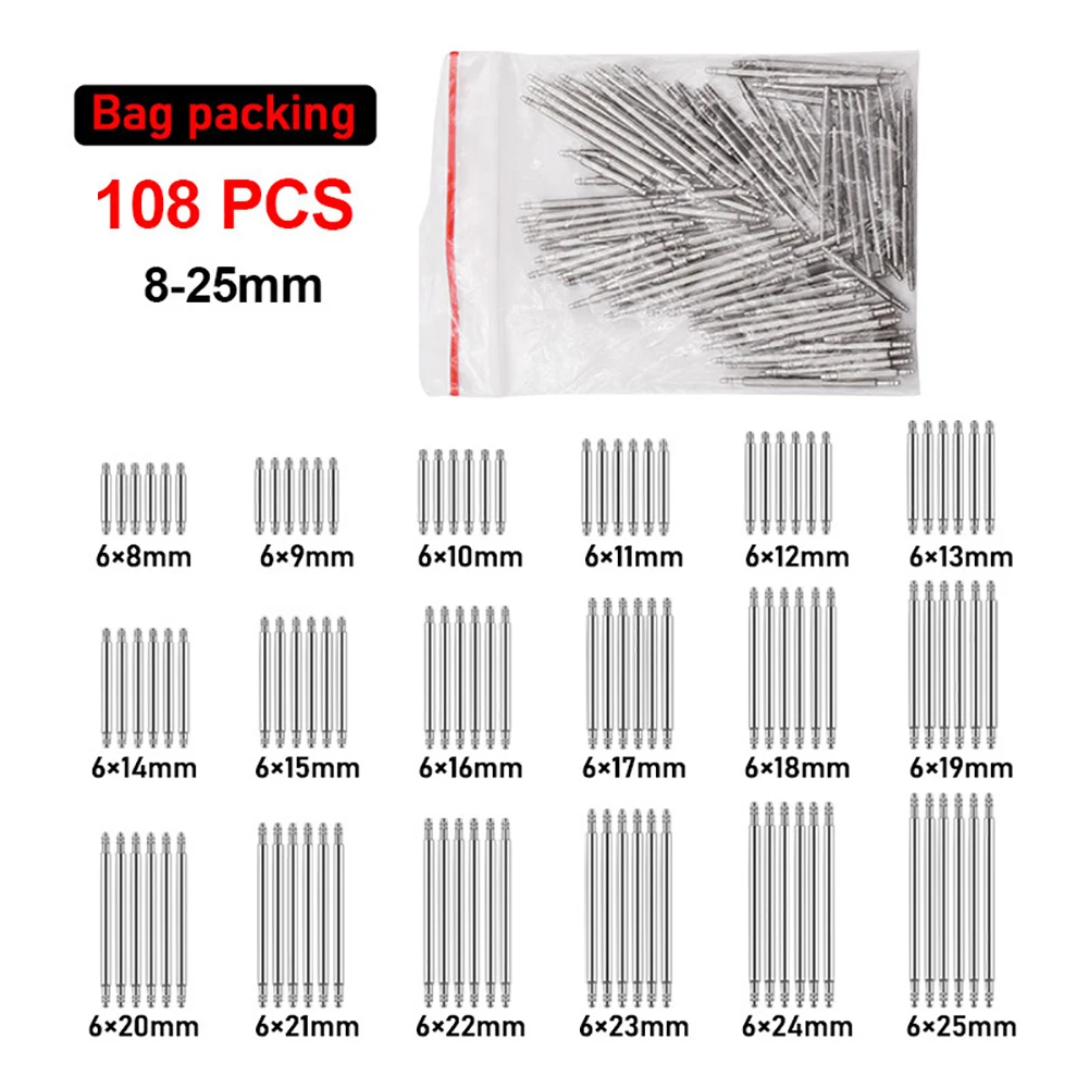 108 шт. Пружинные стержни из нержавеющей стали двойная бахрома для ремешка часов