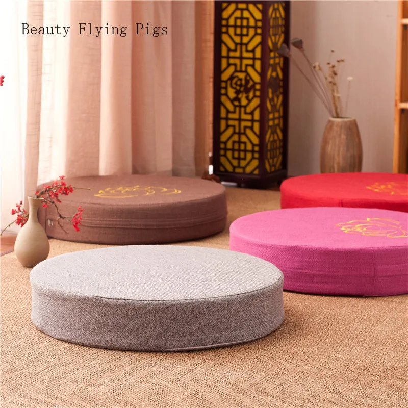 Искусственная ткань в японском стиле моющийся круглый льняной татами для