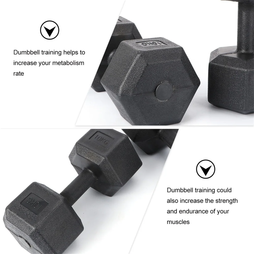 

1 Set of 2.5Kg Hexagonal Rubberized Dumbbell Men's Fitness Training Arm Muscle Dumbbell Dumbbells Exercise Fitness With Connecto