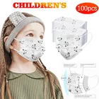 50100 шт., одноразовые маски для лица с рисунком панды