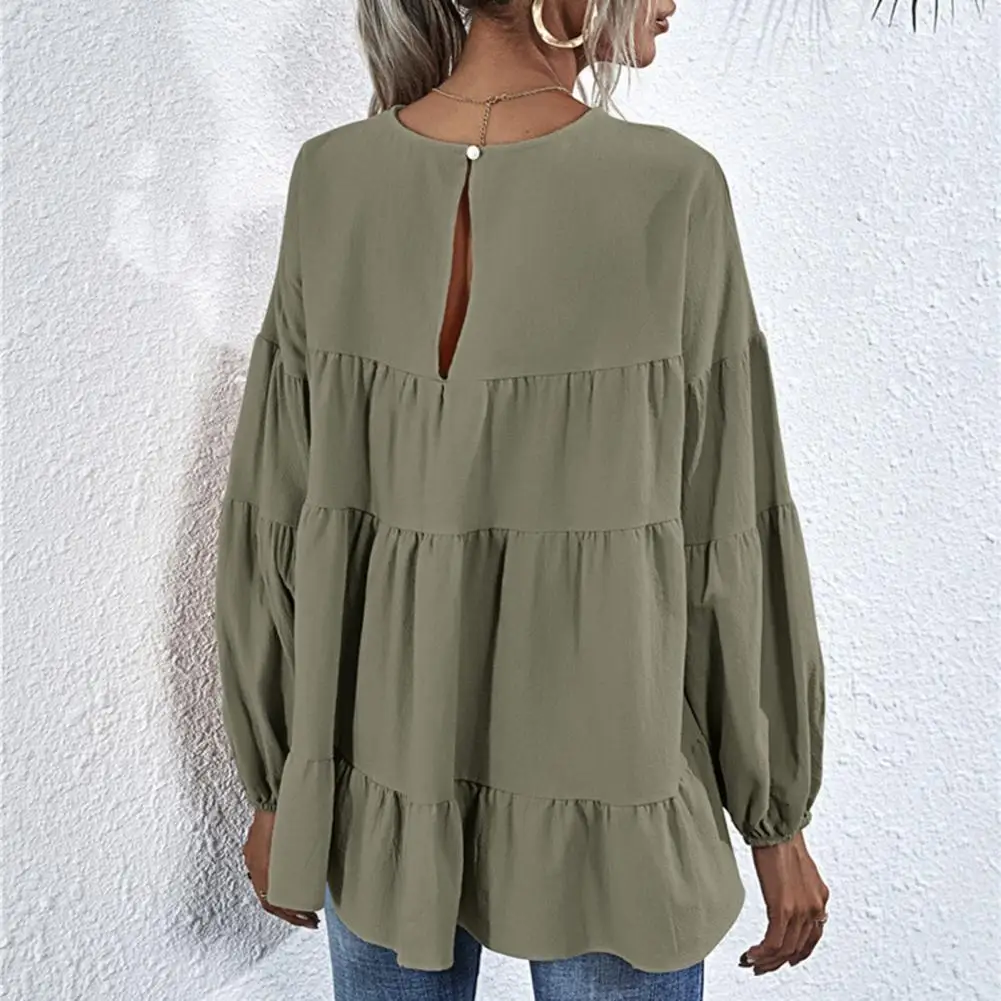 

Autumn Women Casual Pure Color O Neck Long Sleeve TShirt Clothing Loose Fashion Plus Size Pullover Streewear T Shirt Top