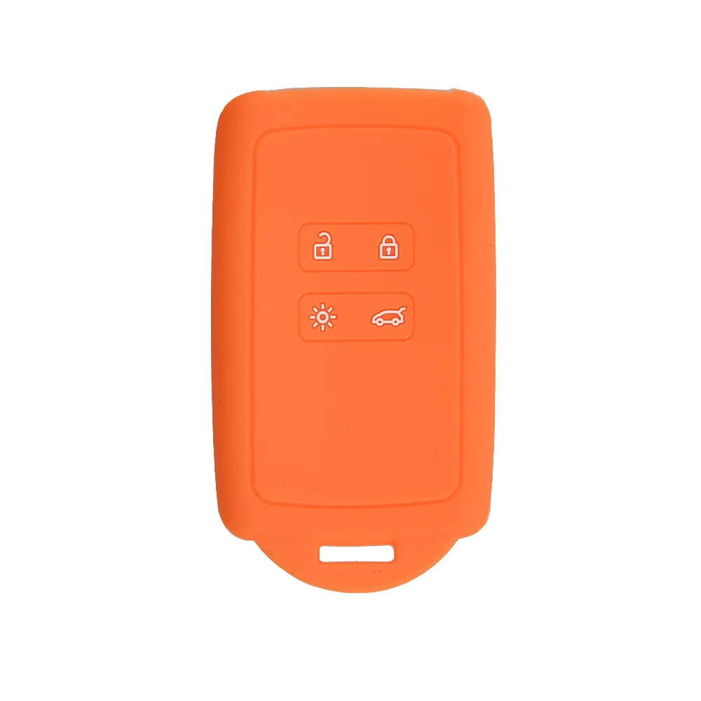 

Key Cover Proector 4 Buttons Silicone Orange Car Remote Key Case Shell Accessories For Renault Koleos Kadjar 16-17