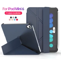 case for ipad mini 6 2021 multi fold pu leather smart cover for ipad mini 6th generation 8 3 inch hard pc matte back tablet case