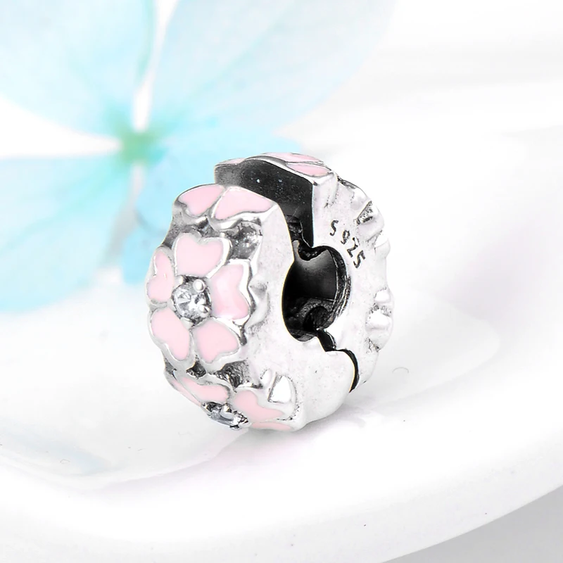 Модные женские аксессуары из стерлингового серебра 925 пробы с цветами и