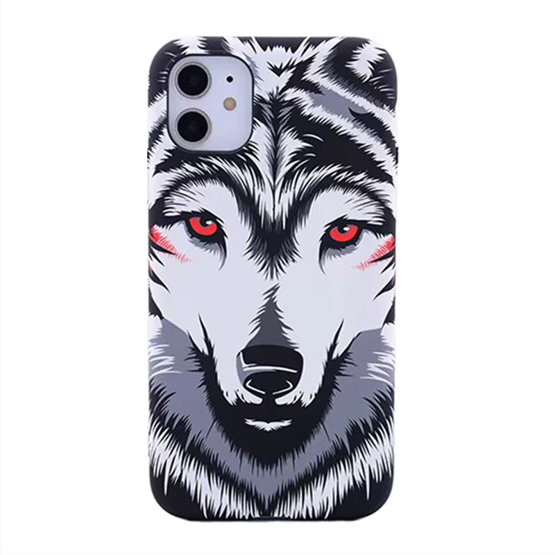 

Рельефный защитный чехол для телефона с животными, подходит для iPhone 11 12 Pro Max X XS XR XS Max, подходит для iPhone 12 Mini SE2 7