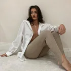 Женские трикотажные леггинсы в рубчик, облегающие эластичные леггинсы с высокой талией на весну и зиму