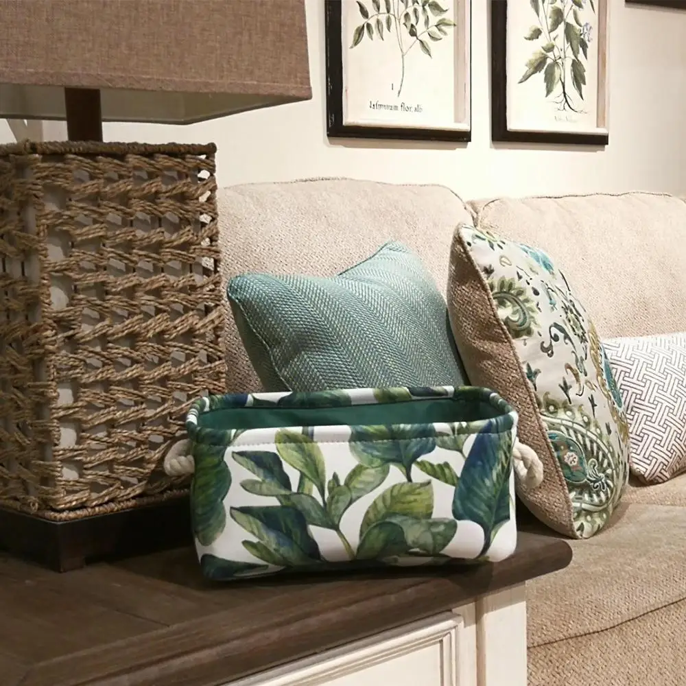 Зеленая холщовая корзина для белья Большая складная хранения различных