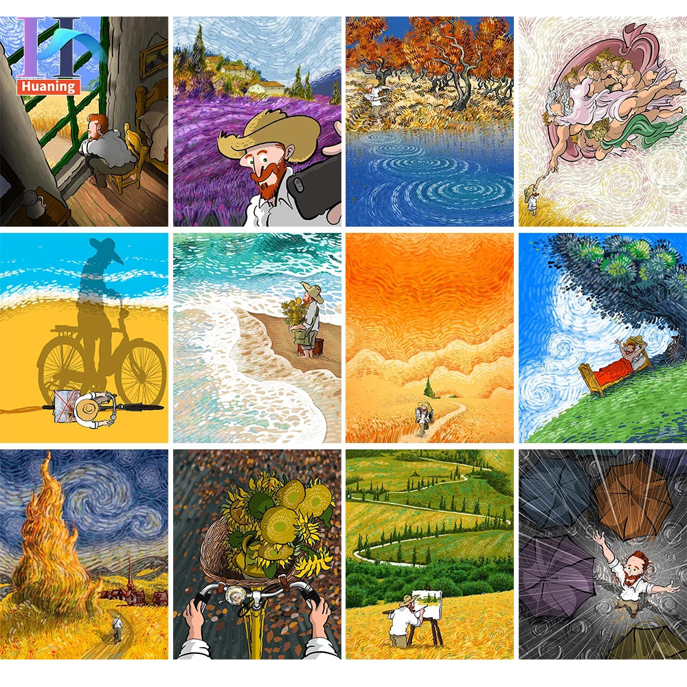 

Van Gogh Diy Picture Painting By Numbers Landscape Wall Art Acrylic Paint By Numbers For Adults Canvas Home Decor Art Gift