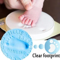 baby footprint clay baby diy hand print footprint imprint baby care non toxic clay kit casting parent child hand ink pad toys