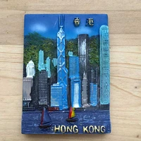 qiqipp hong kong tourism memorial collection fridge sticker fashion hong kong stereo embossed magnetic sticker hong kong