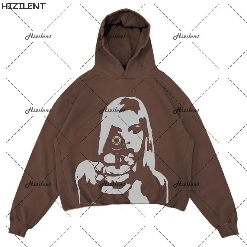 Женские толстовки с аниме принтом Y2K Осенний свитшот в стиле Харадзюку большого