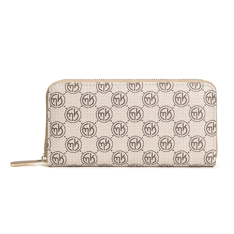 MARRY KORS, женские кожаные кошельки на молнии, бежевый карман для телефона, кошелек, держатель для карт, Женский Длинный кошелек, портмоне, держатель для карт, клатч