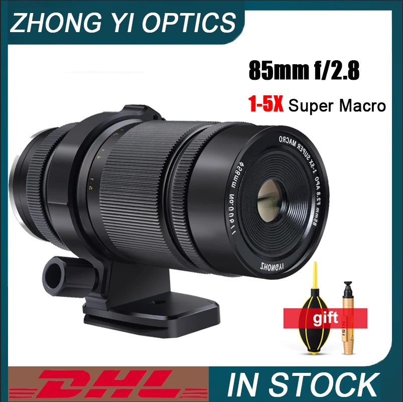 

Zhongyi 85MM F2.8 1-5X Super Macro Fixed Focus For Nikon F Canon EOS/M Sony A/E Pentax Fuji Olympus M4/3 Mount Micro SLR Cameras