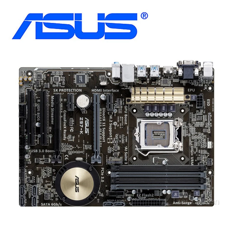 LGA1150 DDR3 Z97 для ASUS K 100% оригинальная материнская плата USB3.0 32G Z97K десктопная SATA III PCI E