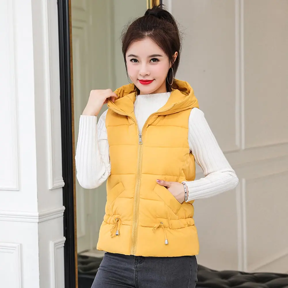 2019 Autumn Winter Basic Jackets Coat Women Vest Solid Hooded Veste Femme Parkas Chalecos Para Mujer Casaco Feminino | Женская одежда