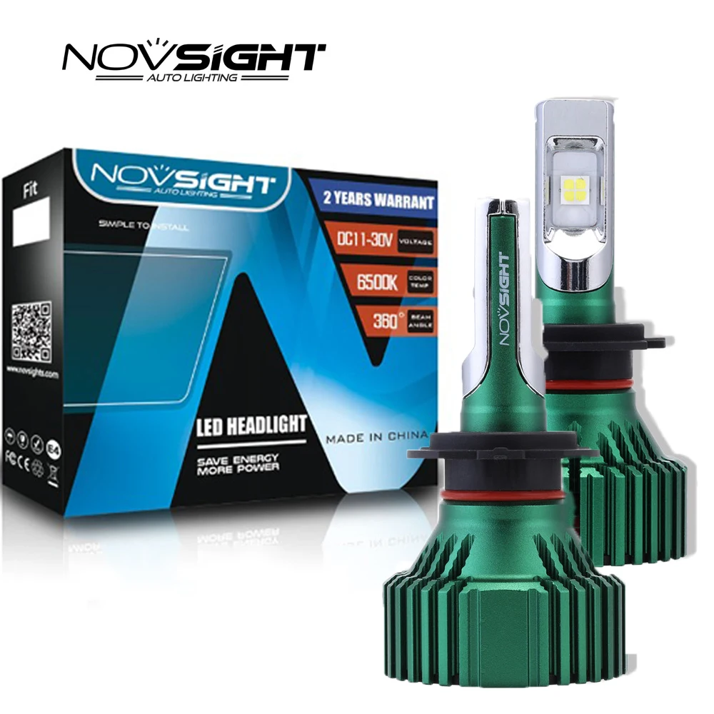 NOVSIGHT Противотуманные фары Однолучевые Противотуманные фары XHP50 светодиодный 6500K фары лампы 60 Вт 16000лм автомобильные белые Автомобильные фары h7 светодиодный D45