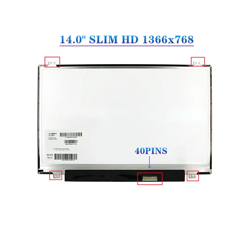 14-дюймовый тонкий ЖК-экран LTN140AT28 B140XTN02.3 LP140WHU TLB1 LP140WH2 TL E2/SA B140XW03 HB140WX1-300 40pinos - купить