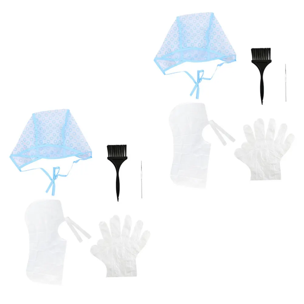 

10pcs Hair Highlight Cap Kit Hair Coloring Brush Hook Set Coloring Supplies