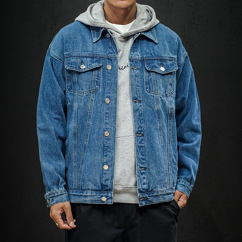 

Мужская джинсовая куртка, свободная осенняя куртка в Корейском стиле, весна-осень