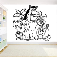 Safari Animal Wall Decals Zoo Wild Jungle Animal Vinyl Art Wall Sticker for Nursery Baby Kids Room Decoration Accessories X383