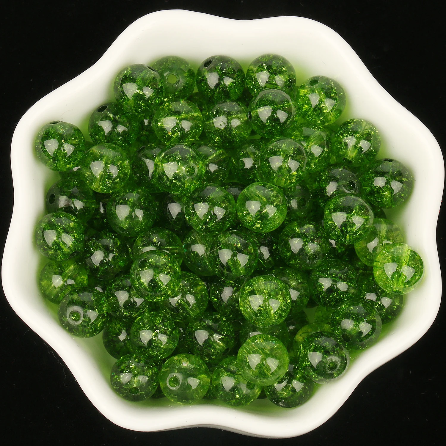 

4 6 8 10mm Natural Stone Minerals Green Cracked Loose Spacer Beads For Jewelry Making Beads Diy Bracelet Necklace Charm 15inches