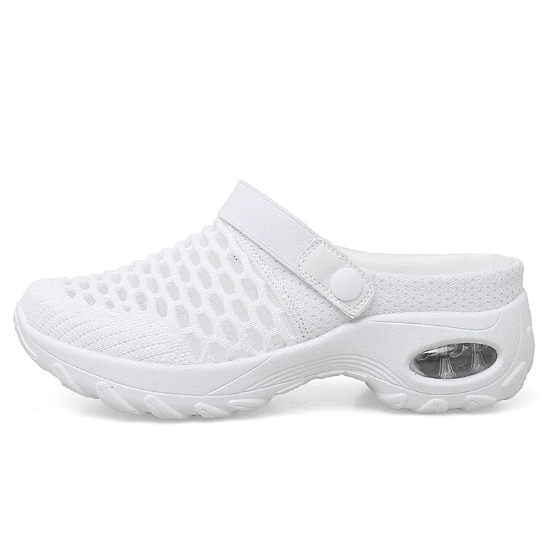 

Women's Large Size Mesh Sandals 2021 Summer New Women's Half-drag Breathable Lightweight Cushion Women's Shoes Beach Sandals