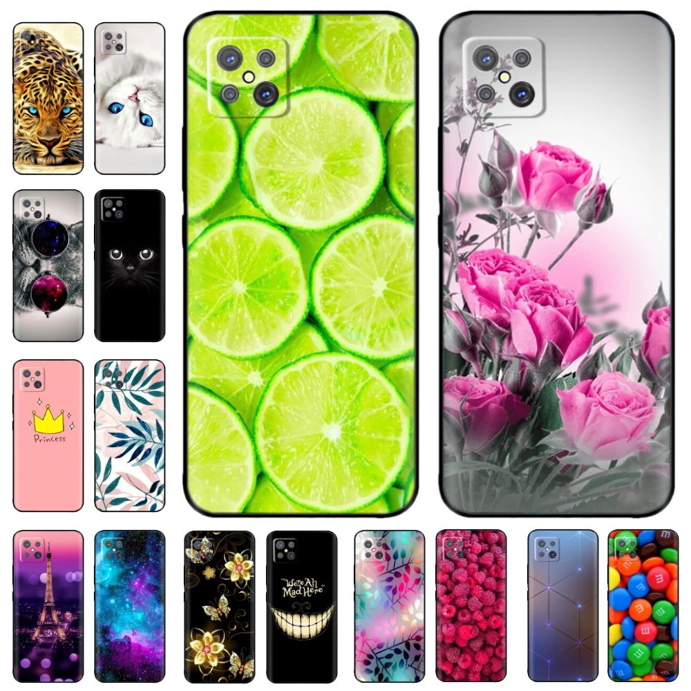 

6.57" For Oppo Reno4 Z Case Reno4Z Bumper Soft TPU Silicone Cover for Oppo Reno 4Z 5G Case Cartoon Flower Cat Marble Wolf Coque