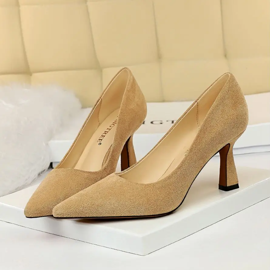 SLHJC Новинка весны дамские офисные туфли лодочки краткое 7 5 см высокая обувь на