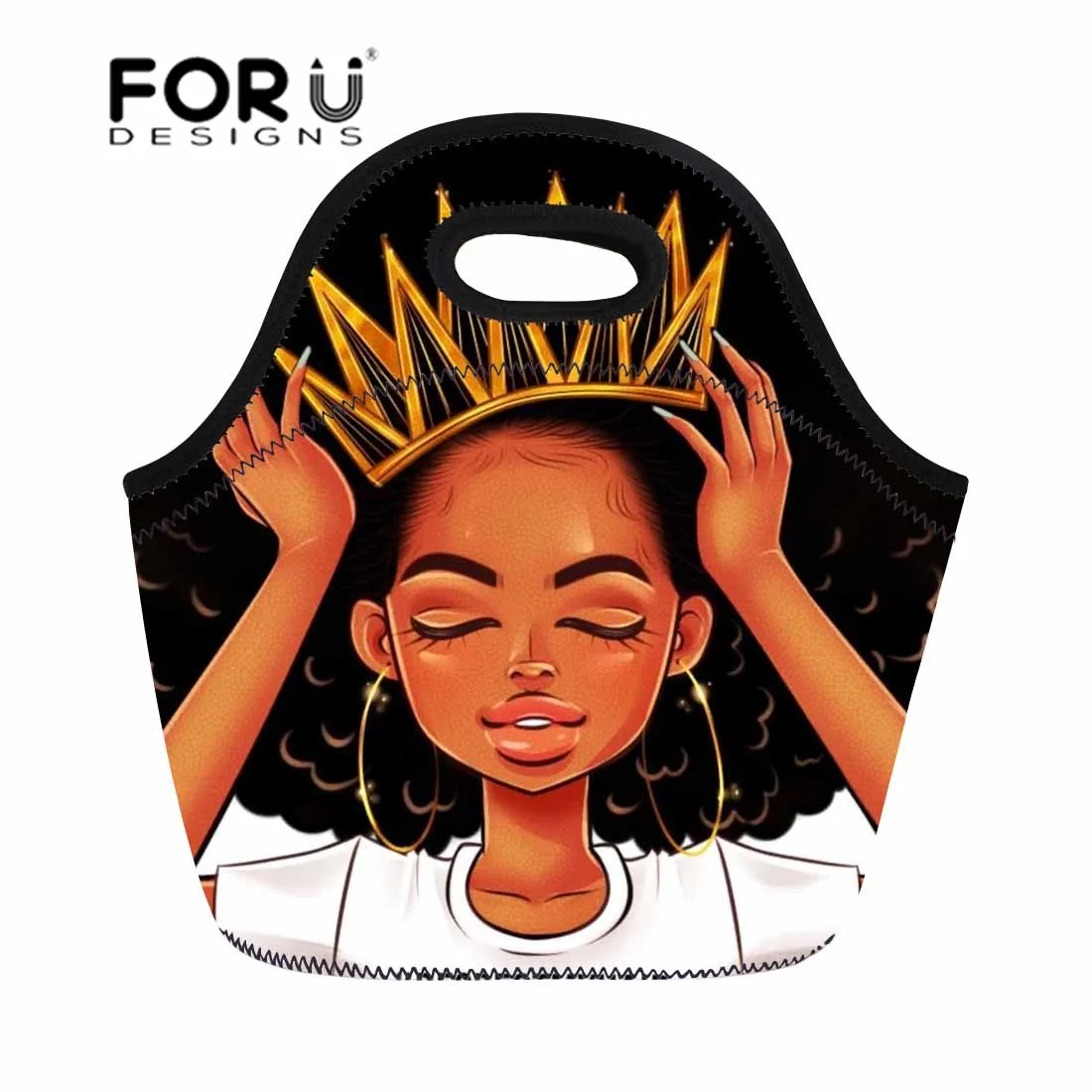 Изолированные Ланч боксы FORUDESIGNS для детей черная художественная сумка ланч бокса