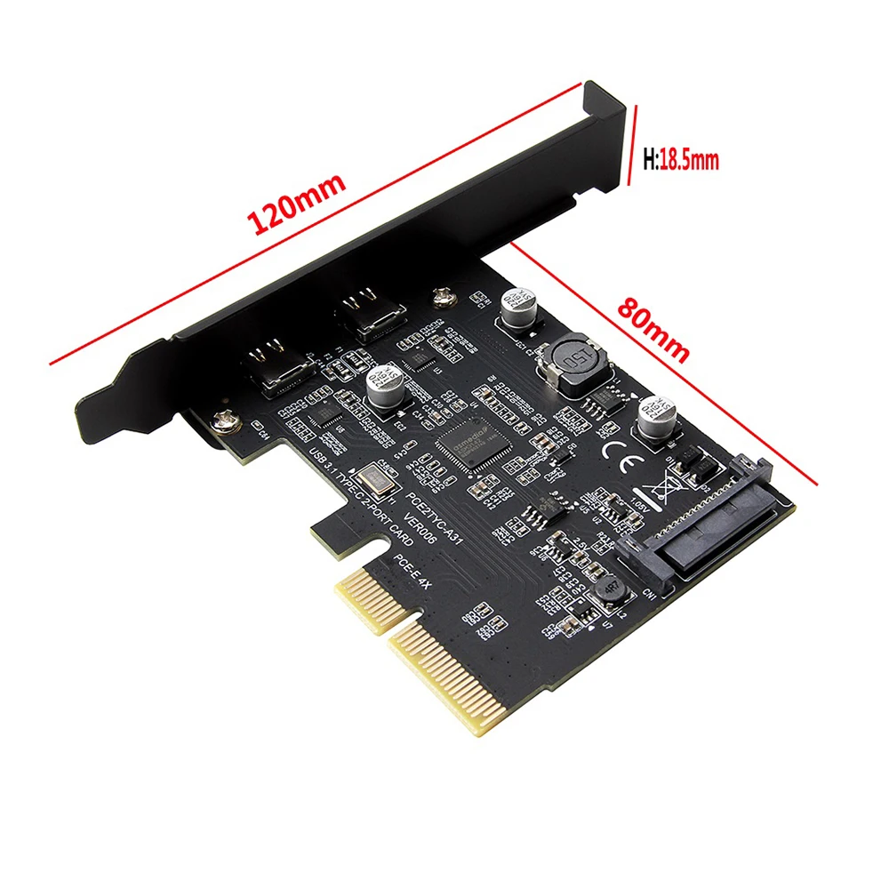 Суперскоростная карта USB 3 1 PCI Express с двумя реверсивными портами Type C 5 В 15