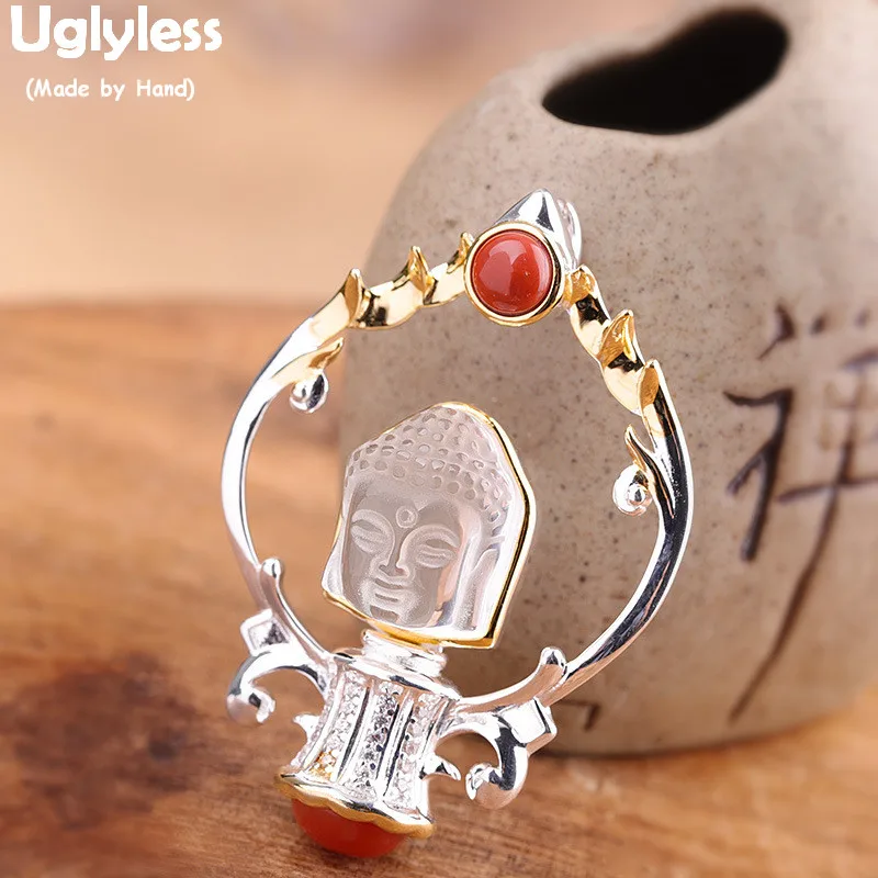 Uglyless религиозная Maitreya подвески Будды Men женская унисекс прозрачная Хрустальная