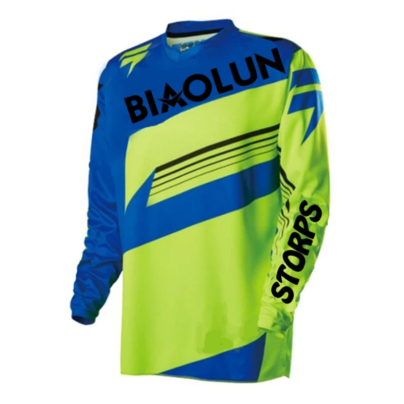 

Summer Breathable Long-sleeve Pro Team BIAOLUN Bicycle Jersey Mountain Bike Downhill Motorcycle Jersey Quick-dry Men Sportshirt