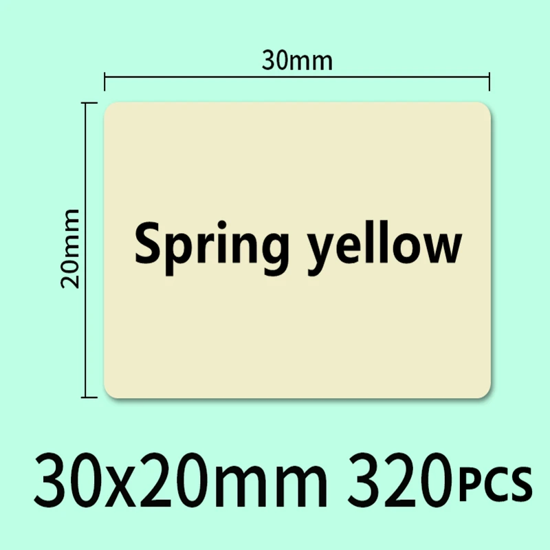 8 rolls of spring yellow30*20mm label paper thermal  printing paper jewelry price clothing food label paper price barcode paper