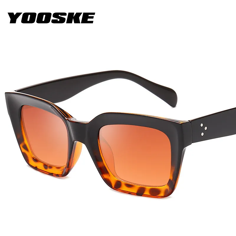 YOOSKE Роскошные прямоугольные солнцезащитные очки для женщин фирменный дизайн