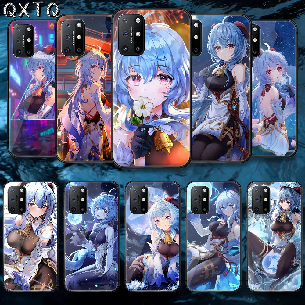

QXTQ Ganyu Genshin Impact Tempered Glass Mobile Phone Bag Case Cover For Oneplus Oppo Realme Find X2 3 6 7 8 9 T Pro Nord Gt Neo