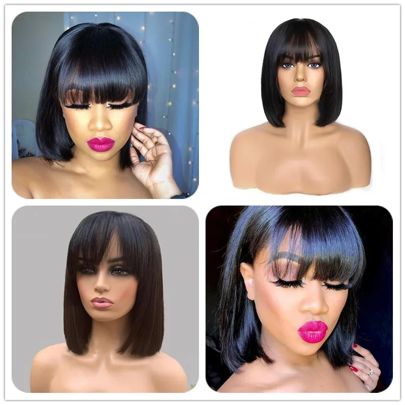 Бразильский парик с кучеряшками Кудрявые Парики из натуральных волос короткий