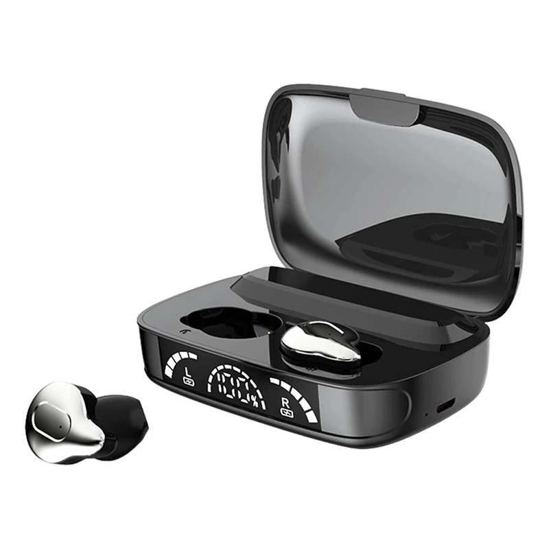 

Беспроводные Bluetooth 5,1 наушники 9D стерео наушники спортивные наушники-серебристые