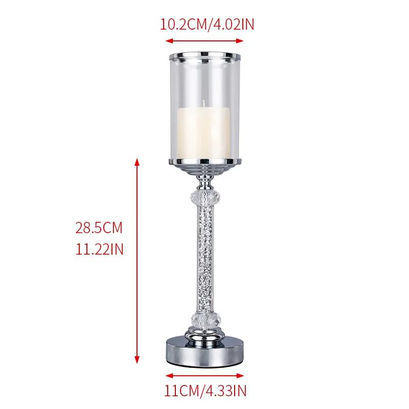 

Crystal Pillar Candle Holder, Candle Holder for Pillar Candles, Used for Wedding, Home Centerpieces,Coffee Dining Table CH148