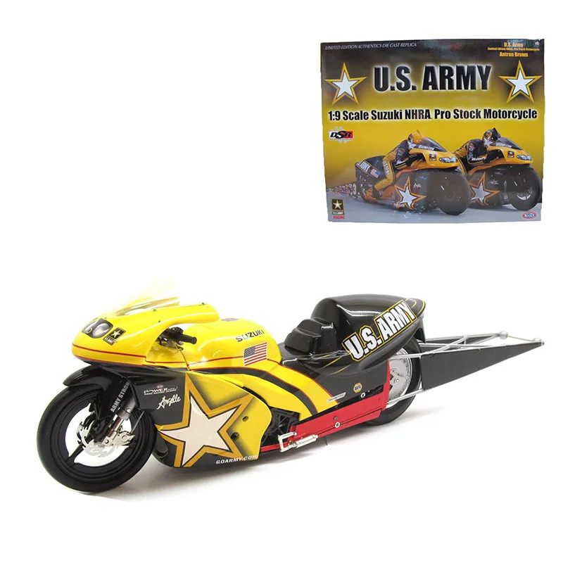 

Diecast 1/9 Scale Model Cars SUZZUKI NHRA Motorcycle Classic Collection Display Toys for Boys Christmas Gifts for Kids