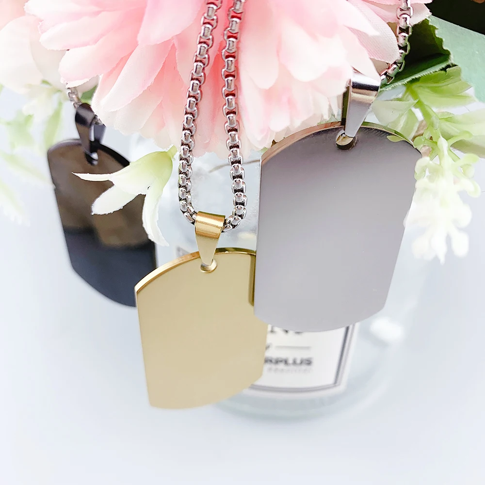 Минималистичное мужское ожерелье с подвеской логотипом на заказ из нержавеющей