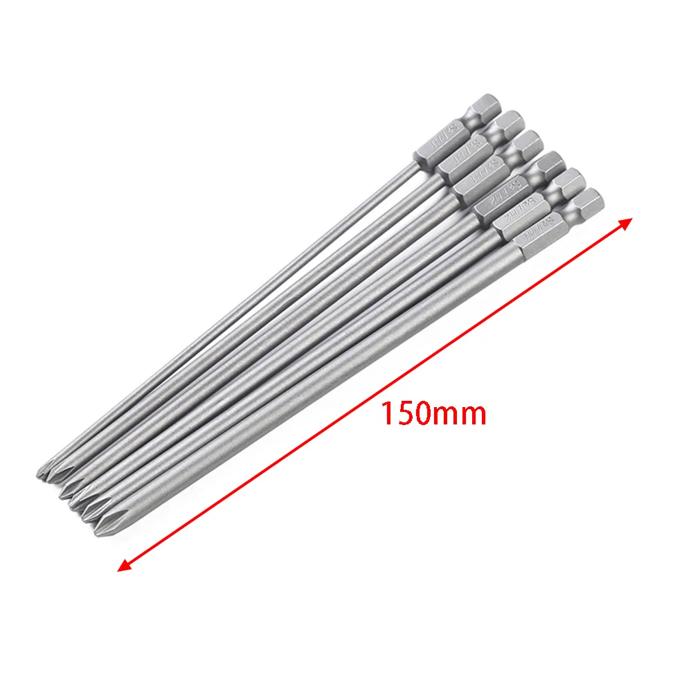 

6pcs Set Magnetic Multi Tool Hex S2 Long Alloy Steel Screwdriver Bit Cross Head Electric Precision