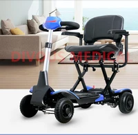 free shipping elderly 4 wheels outdoor travel lithium battery remote control fold electric wheelchair mobility scooter disabled