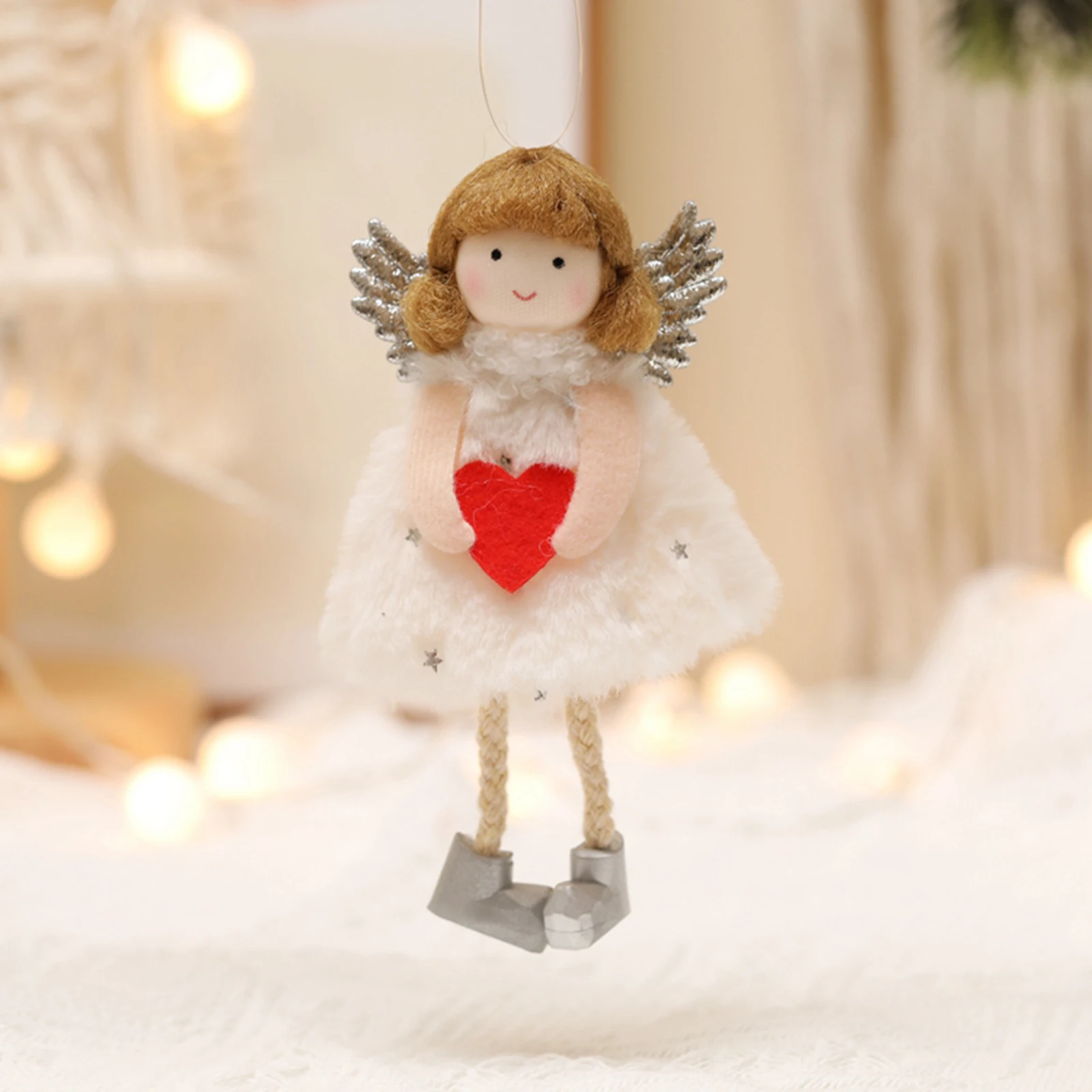 

Lovely Angel Girl Plush Doll Christmas Pendant Kids Xmas Gift Christmas Tree Ornaments Xmas Party Decoration