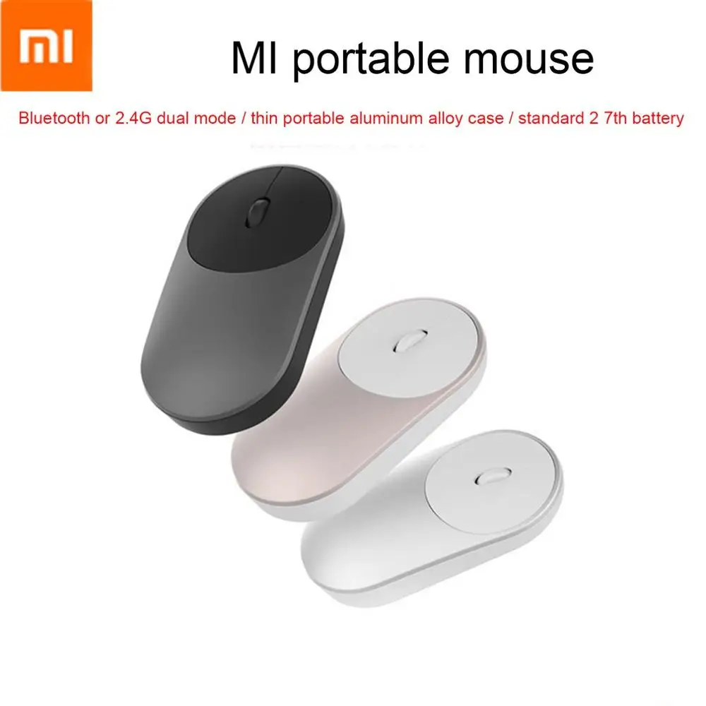 

Original Xiaomi Mi Wireless Mouse Portable Game Mouses Aluminium Alloy ABS Material 2.4GHz WiFi Bluetooth 4.0 Control Connect