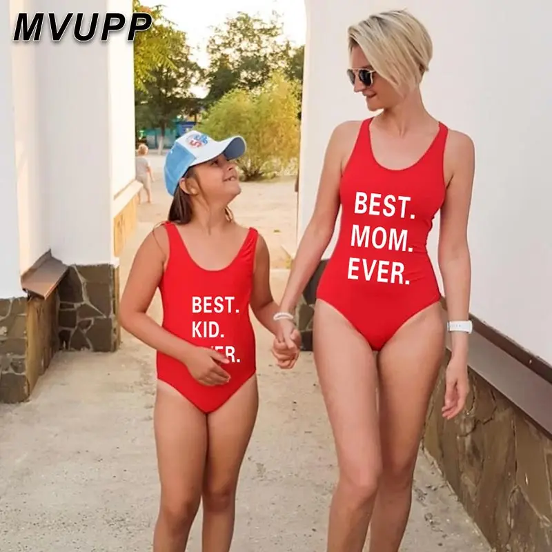 Одежда для мамы и меня купальник искусственный пляжный женщин маленьких девочек