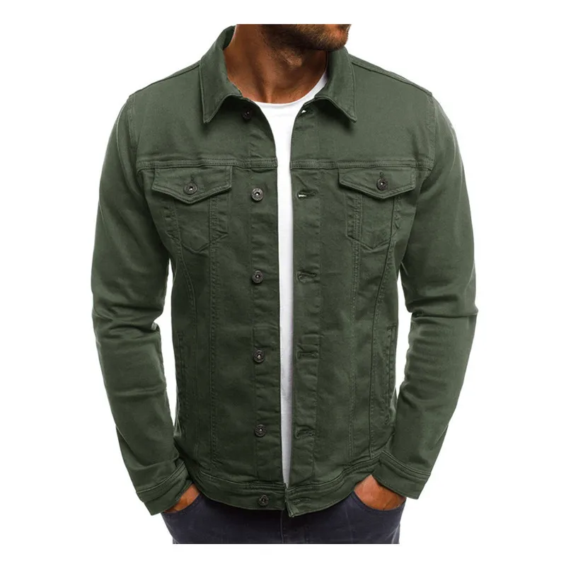 Мужская короткая джинсовая куртка ZOGAA однотонная ковбойская для отдыха на осень