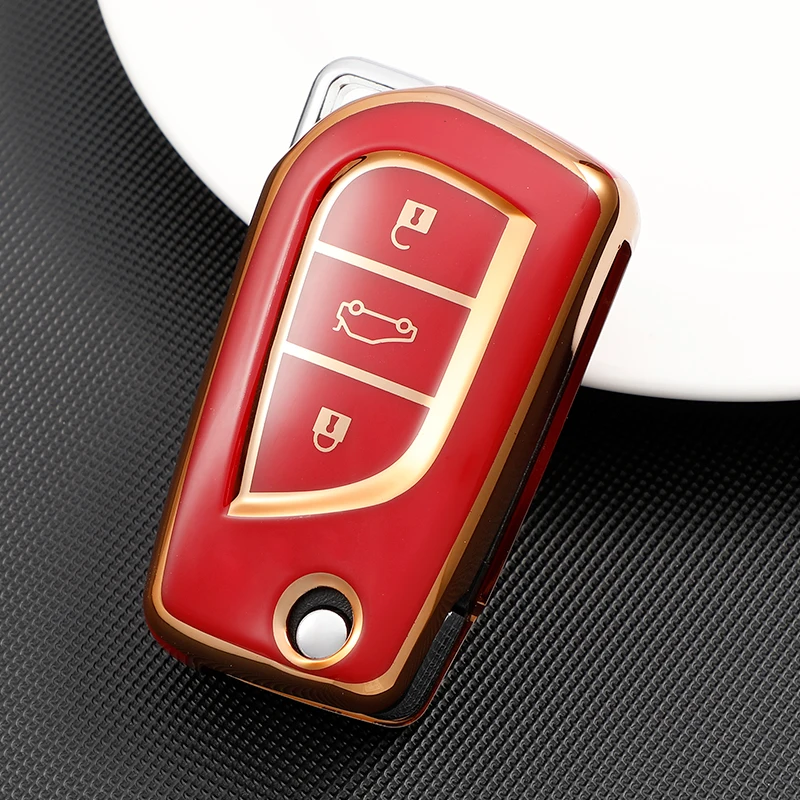 

Car Folding Key Cover Case Bag Holder Shell for Toyota Auris Aygo Avensis Corolla Camry RAV4 Verso Yaris Scion TC IM 2015 2016