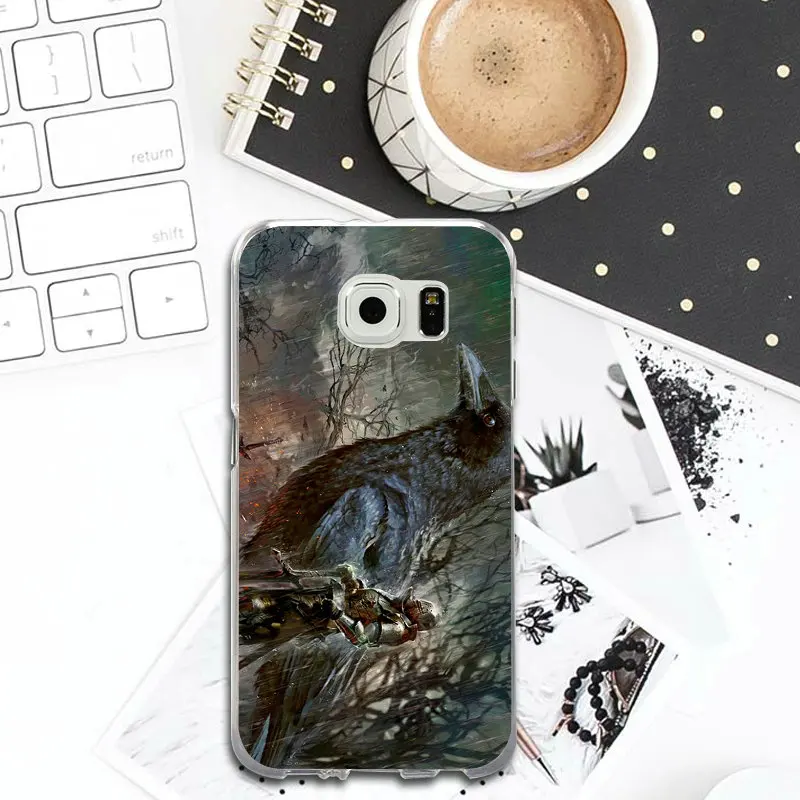 Soft TPU Clear Phone Cases for Samsung Galaxy S2 S3 S4 S5 Mini S6 S7 Edge S8 S9 S10 Plus Lite Note 8 9 Dark Souls Games Art |
