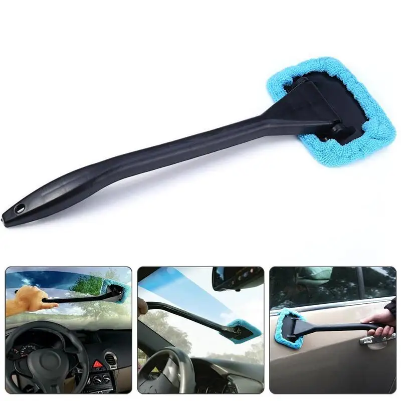

Car Window Cleaning Brush 40cm Long Handle Wash for Car Windshield Towel Handy Washable Car Dust Cleaner