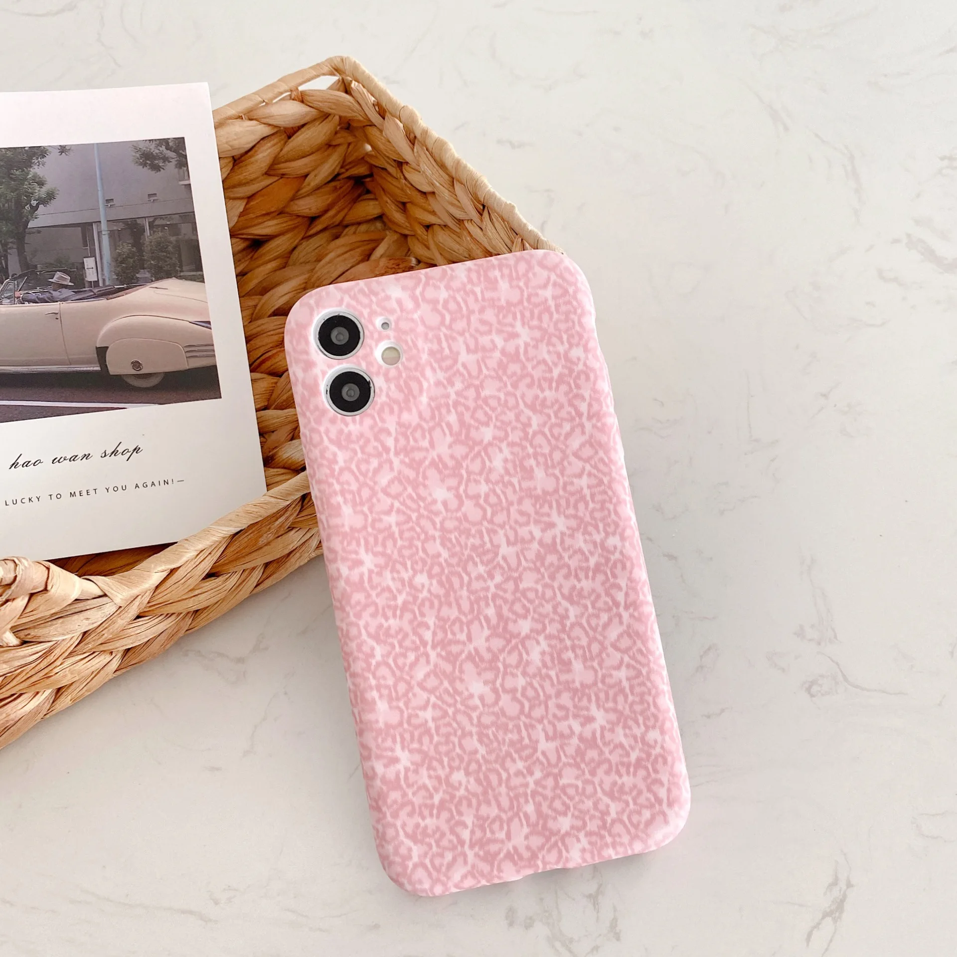 Корейский модный ретро розовый леопардовый чехол для iPhone 11 Pro Max милый XS XR X 7 8 Plus